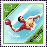 (1972-043) Марка Венгрия "Водное поло"    Летние Олимпийские игры 1972, Мюнхен II Θ