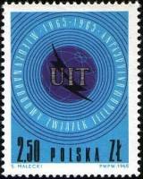 (1965-024) Марка Польша "Эмблема МСЭ (ITU)"   100 лет Международному союзу электросвязи (МСЭ) II Θ