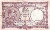 (№1943P-111a.11) Банкнота Бельгия 1943 год "20 Francs"