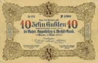 (№1857P-S163) Банкнота Германия 1857 год "10 Gulden"