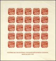 (1937-034) Блок Чехословакия "Голубь"    Выставка почтовых марок, Братислава III Θ