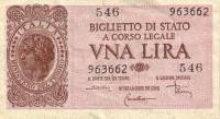  Банкнота Италия 23.11.1944 год 1     UNC