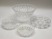 Салатники хрусталь СССР 4 штуки праздничная винтажная сервировка