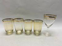 Стакан, бокал, золотая кайма, СССР, 5 шт
