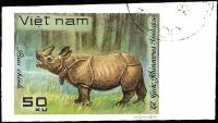 (1981-051a) Марка Вьетнам "Носорог"  Без перфорации  Дикие животные III Θ