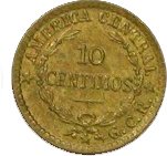 (№1920km152) Монета Коста-Рика 1920 год 10 Ceacute;ntimos