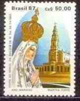 (№1987-2239) Марка Бразилия 1987 год "Носса-сеньора-де Faacutetima", Гашеная