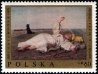 (1969-046) Марка Польша "Бабье лето (Ю. Хелмоньский)"   Живопись Польши I Θ