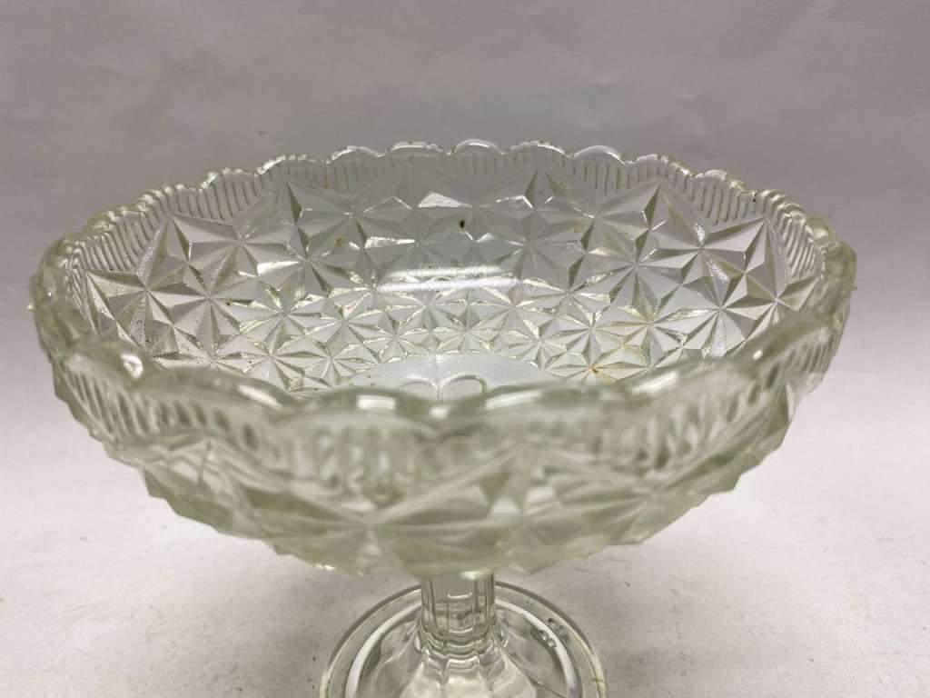 Фруктовница на ножке, 17 см, хрусталь, СССР