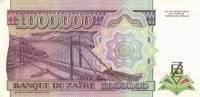 (,) Банкнота Заир 1993 год 1 000 000 заиров "Мобуту Сесе Секо"   UNC