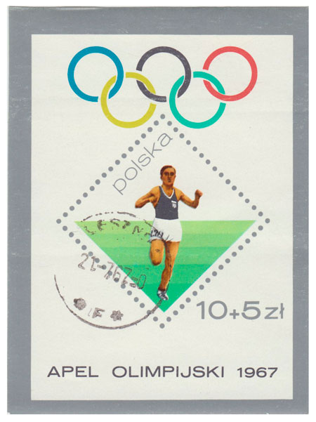 (1967-030) Блок Польша "Я. Кусочиньский"   Подготовка в Олимпиаде III &Theta;