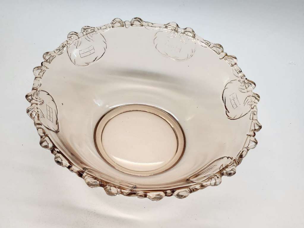 Салатник большой круглый цветное карамельное стекло СССР