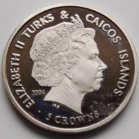() Монета Острова Тёркс и Кайкос 2004 год 5 крон ""   UNC