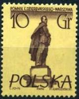 (1955-012) Марка Польша "Ф. Дзержинский"   Памятники Варшавы I Θ