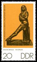 (1976-038) Марка Германия (ГДР) "Танцор"    Музейные экспонаты III Θ