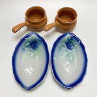 Блюда овальные + 2 кокотницы, керамика