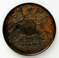 (№1833km234) Монета Индия 1833 год frac14; Anna
