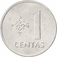 () Монета Литва 1991 год 1  ""   Алюминий  UNC