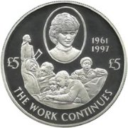 () Монета Остров Джерси 2002 год 5 фунтов ""   UNC