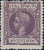 (№127) Марка Куба 1898 год "Король Альфонсо XIII", Гашеная