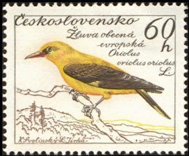 (1959-051) Марка Чехословакия &quot;Иволга&quot; ,  III O