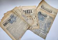 Подборка газет Известия Комсомольская правда 6 штук 1933 - 1944 + репринт Правды 1912г