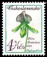 (1980-037) Марка Чехословакия "Пафиопедилум"    Цветочные выставки III Θ