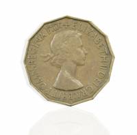 (1953) Монета Великобритания 1953 год 3 пенса "Елизавета II"  Латунь  VF