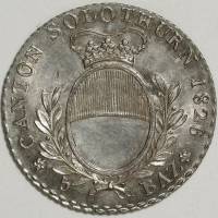 (№1826km83 (solothurn)) Монета Швейцария 1826 год 5 Batzen
