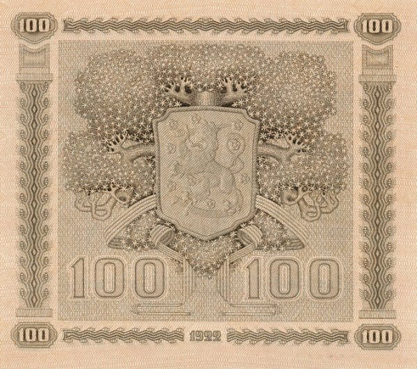 (1922 Litt B) Банкнота Финляндия 1922 год 100 марок    UNC