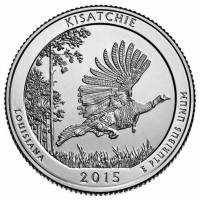 027s, Ag Монета США 2015 год 25 центов Кисачи  Серебро Ag 900  PROOF
