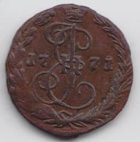 (1771, ЕМ) Монета Россия-Финдяндия 1771 год 1/2 копейки   Деньга Медь  XF