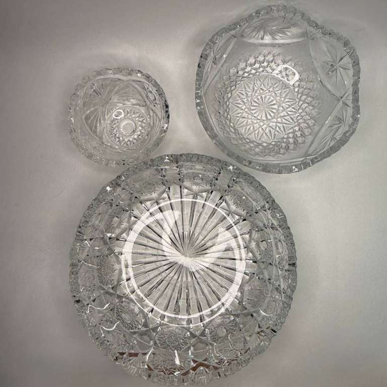 Салатники хрустальные СССР 3 штуки