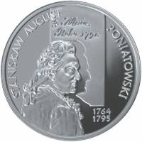 2005 Монета Польша 2005 год 10 злотых Станислав Понятовский, большой портрет  Серебро Ag 925  PROOF
