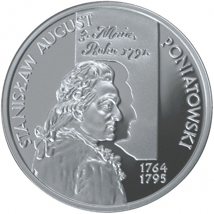2005 Монета Польша 2005 год 10 злотых Станислав Понятовский, большой портрет  Серебро Ag 925  PROOF