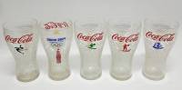 Набор стаканов Coca-Cola, Олимпийские игры Cochi 2014, 5 шт., стекло(сост. на фото)
