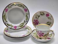 Чайный десертный сервиз Вербилки Тарелки десертные Блюдца Чашка 7 предметов фарфор ручная роспись