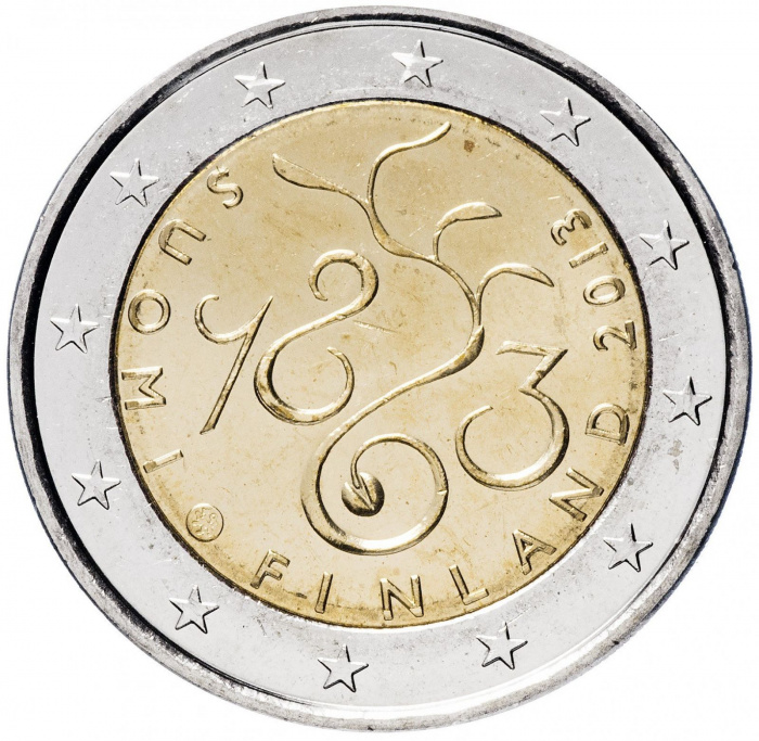 (013) Монета Финляндия 2013 год 2 евро &quot;Сейм 1863 года&quot;  Биметалл  UNC