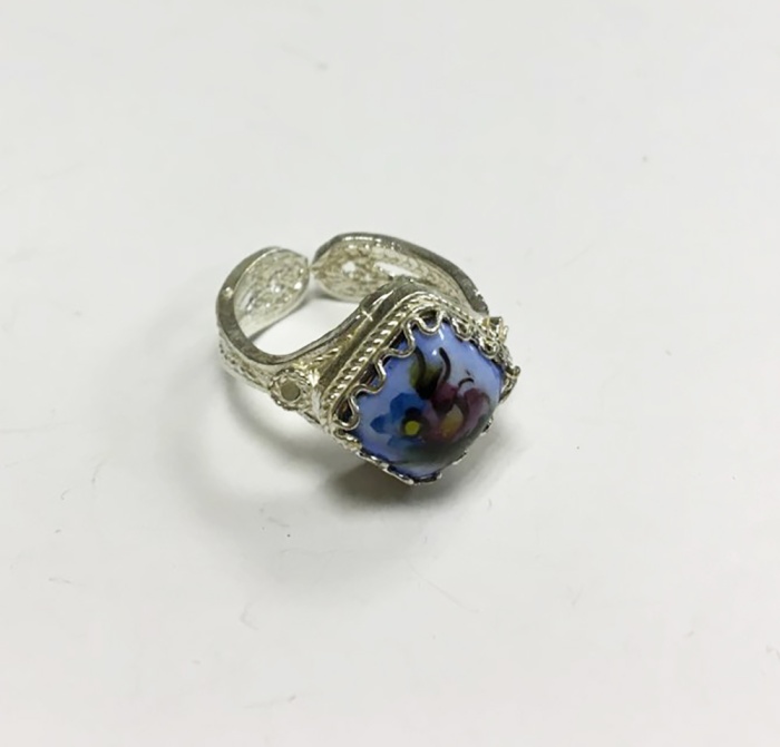 Перстень "Финифть", серебрение (сост. на фото)