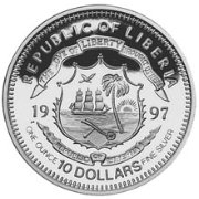 (1997) Монета Либерия 1997 год 10 долларов &quot;Война в Северной Африке&quot;  Серебро Ag 999  PROOF
