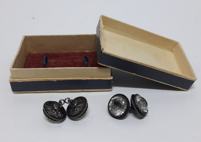 Запонки, серебро 916 пр., д-1,5 см. (сост. на фото)