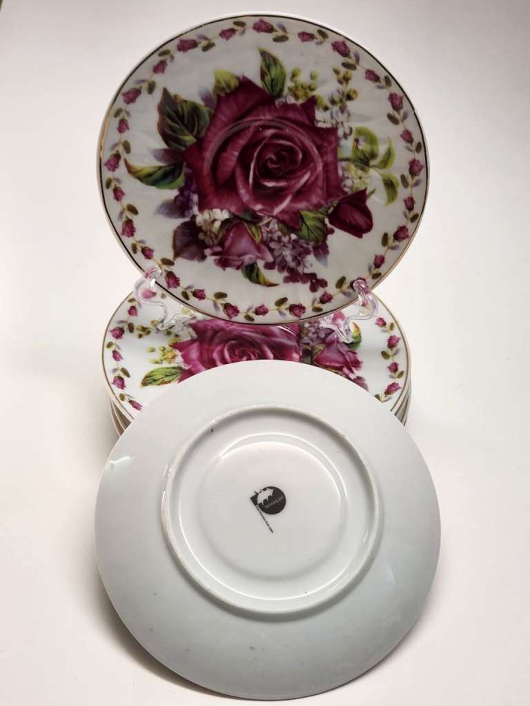 Чайные блюдца 6 штук Yamasen Япония Роза