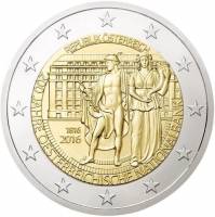 (006) Монета Австрия 2016 год 2 евро "Банк Австрии. 200 лет"  Биметалл  VF