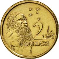(1988) Монета Австралия 1988 год 2 доллара "Абориген"  Бронза  UNC