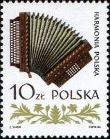(1984-003) Марка Польша "Аккордеон"    Польские музыкальные инструменты III Θ