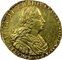 (1727, венок без лент) Монета Россия 1727 год 2 рубля    XF
