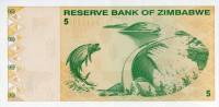 Банкнота Зимбабве 2009 год 5 долларов Балансирующие скалы   UNC
