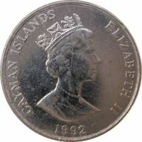 (№1992km89a) Монета Каймановы острова 1992 год 10 Cents (Бисса)