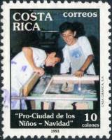 (№1993-116) Марка Коста-Рика 1993 год "Рождество 1993", Гашеная