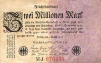 (1923) Банкнота Германия 1923 год 2 000 000 марок  5-й выпуск  XF